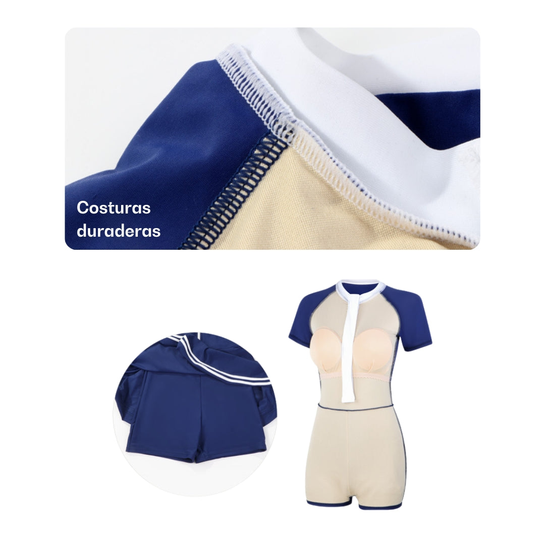 Traje Acuatico YINGFA Skirt Suit Manga Corta