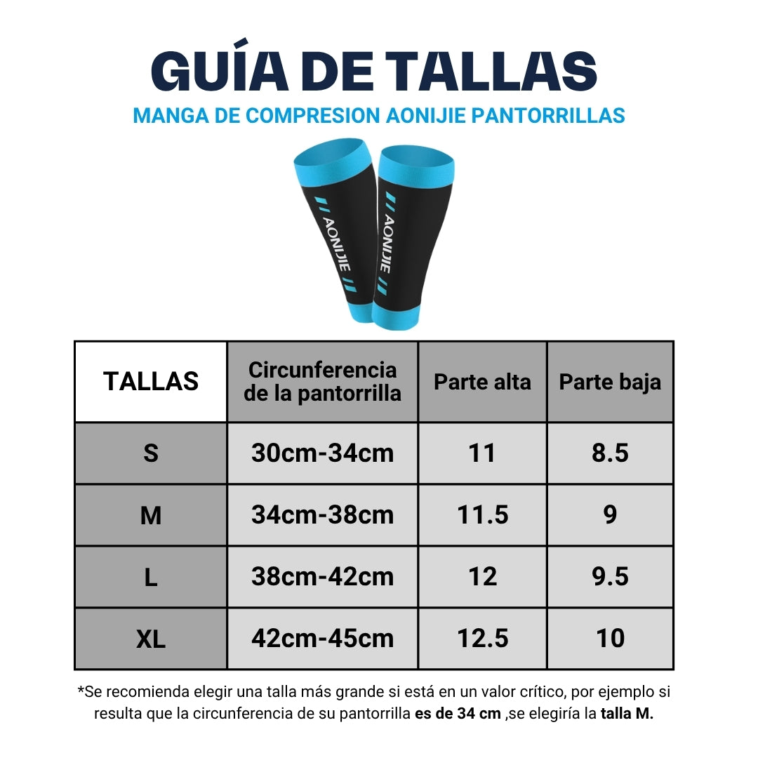 Manga de Compresion AONIJIE Pantorrilas