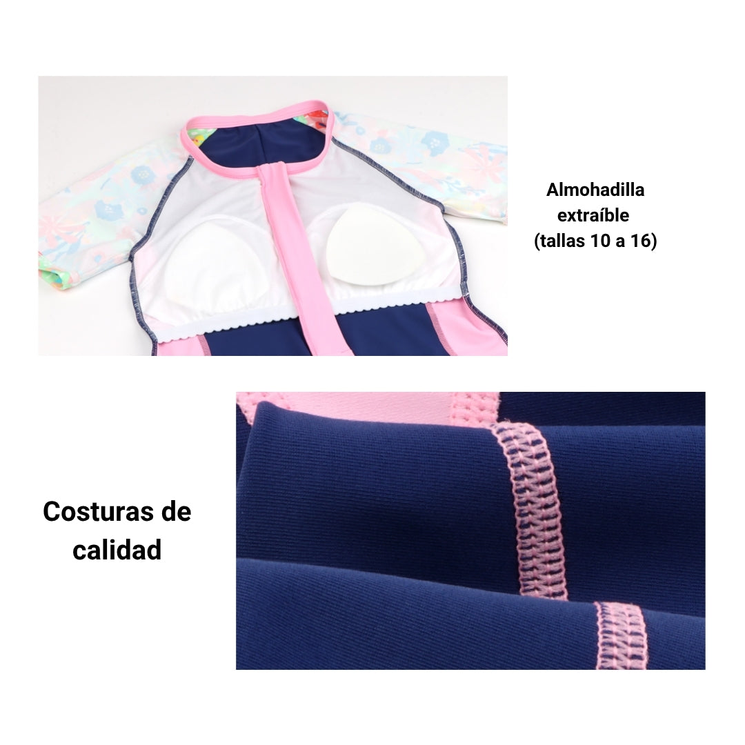 Traje Acuatico Niña YINGFA Low Rise Manga Corta