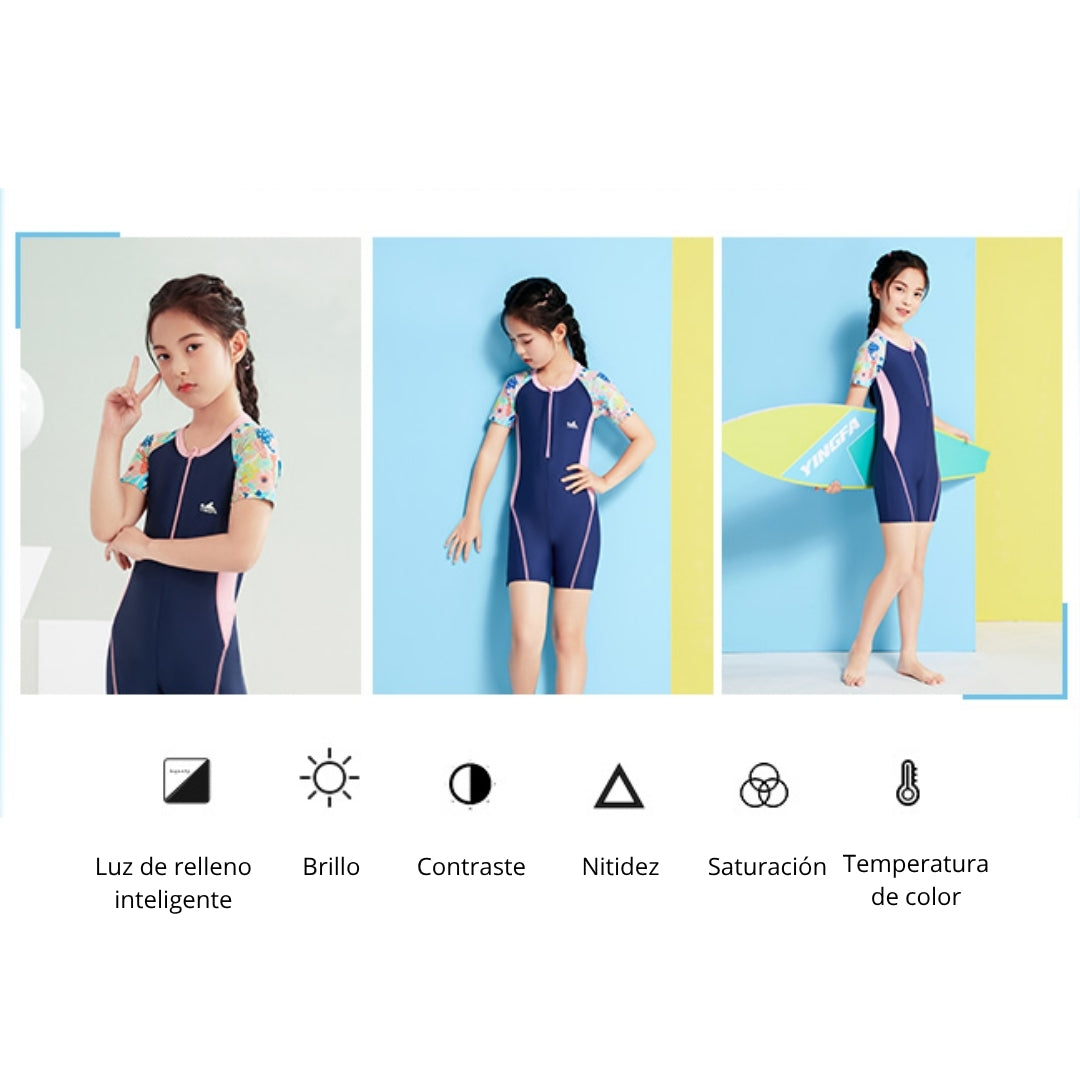 Traje Acuatico Niña YINGFA Low Rise Manga Corta