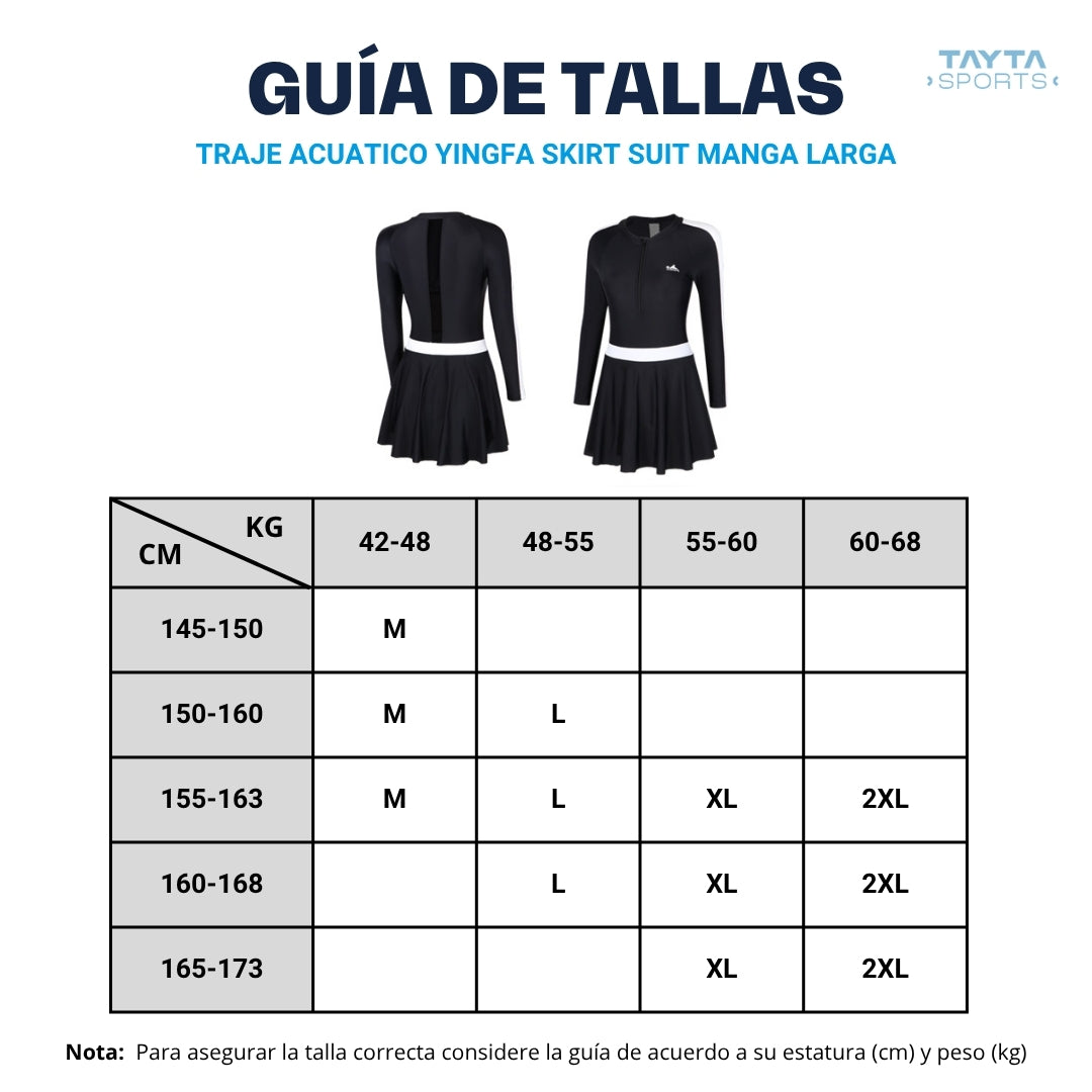 Traje Acuatico YINGFA Skirt Suit Manga Larga