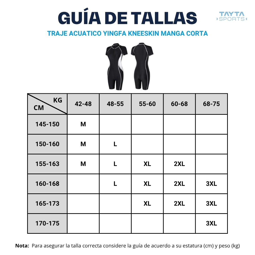 Traje Acuatico YINGFA Kneeskin Manga Corta