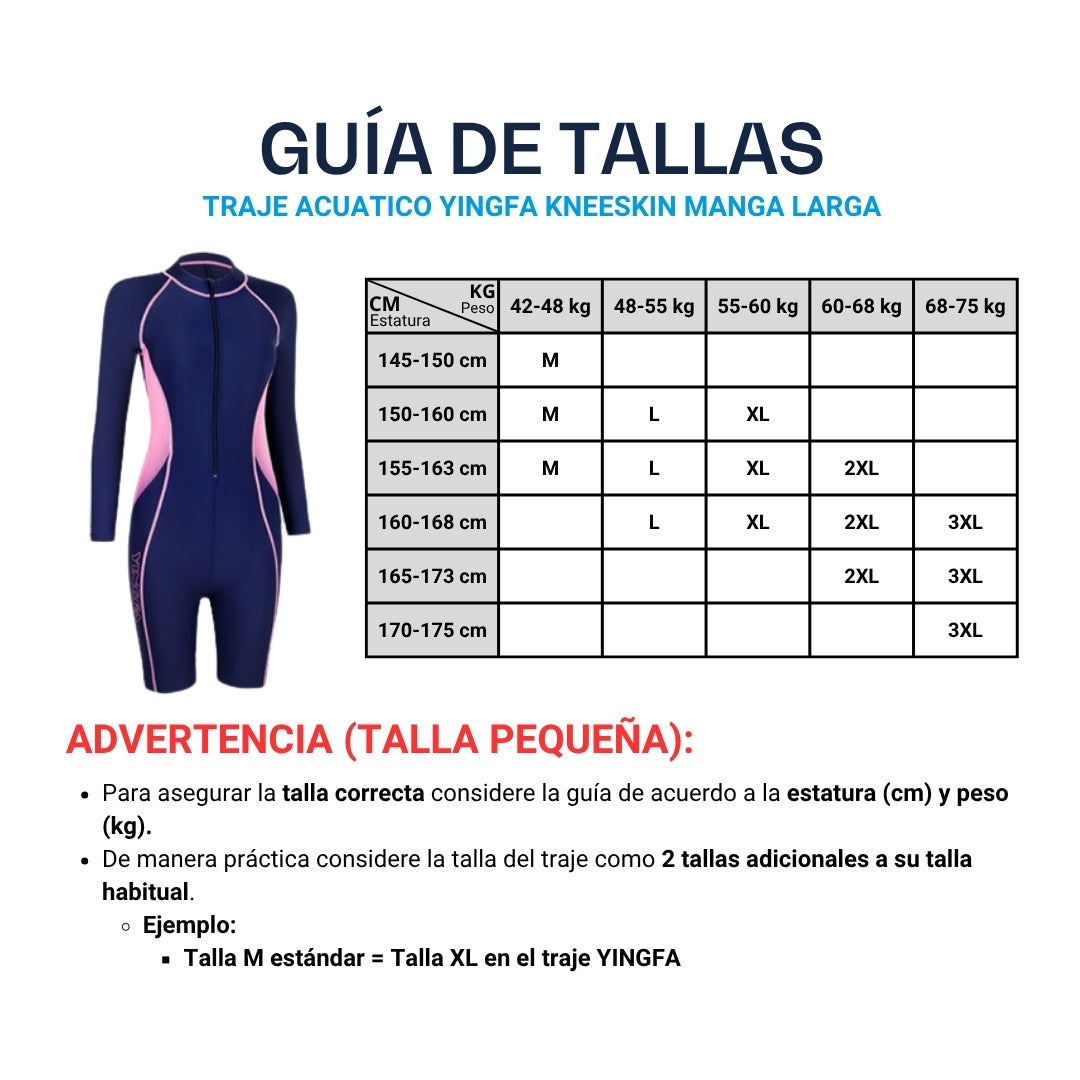 Traje Acuatico YINGFA Kneeskin Manga Larga