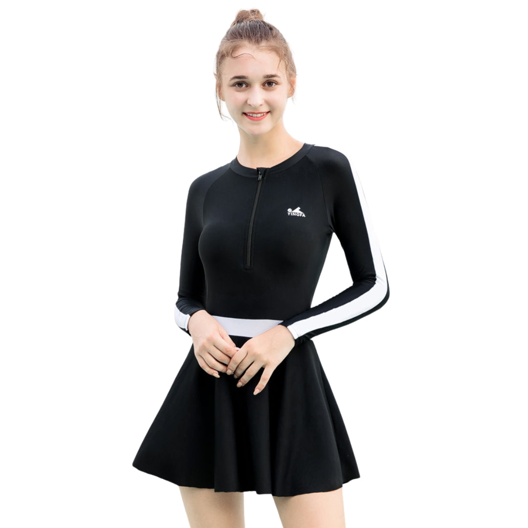 Traje Acuatico YINGFA Skirt Suit Manga Larga