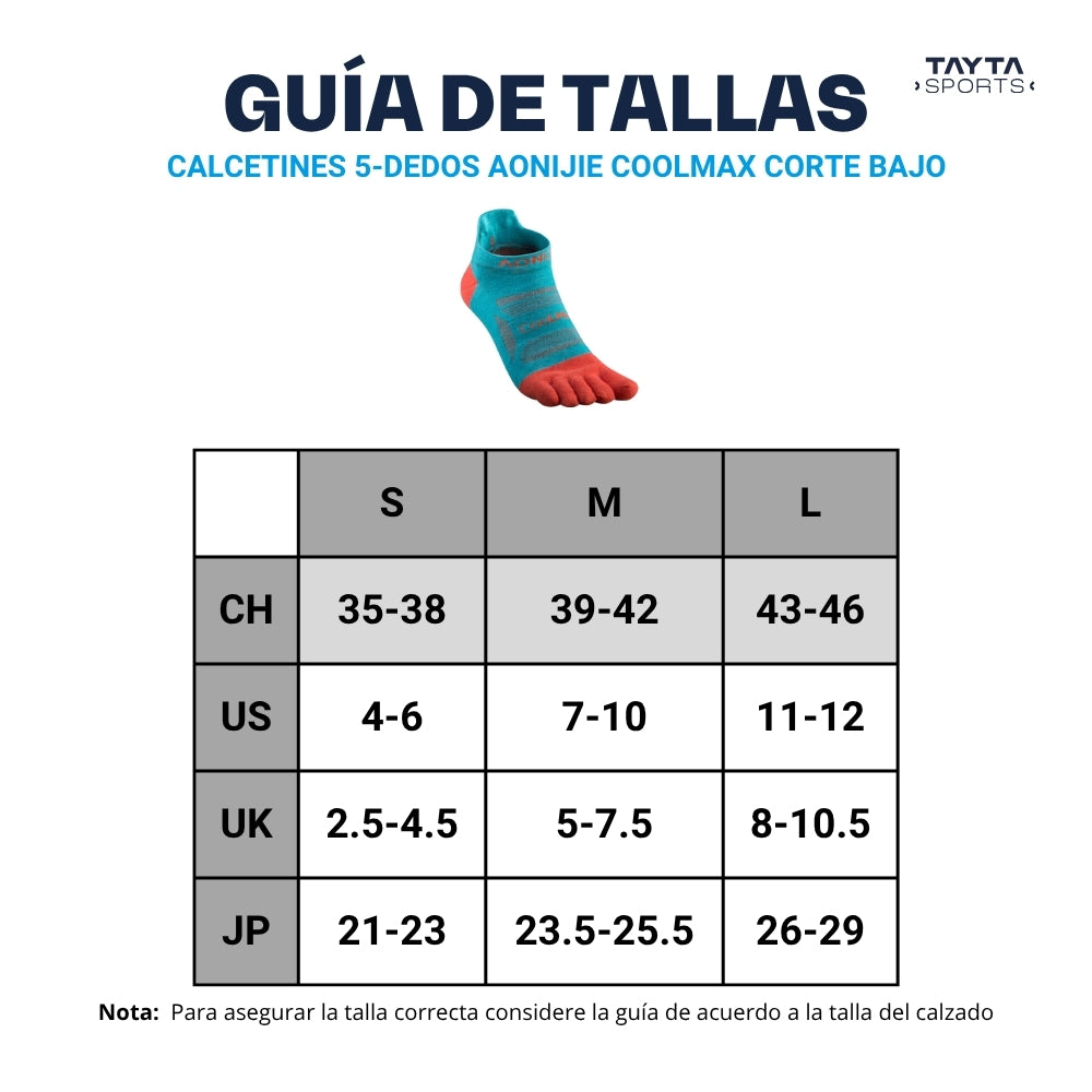 Calcetines 5-DEDOS AONIJIE Coolmax Corte Bajo