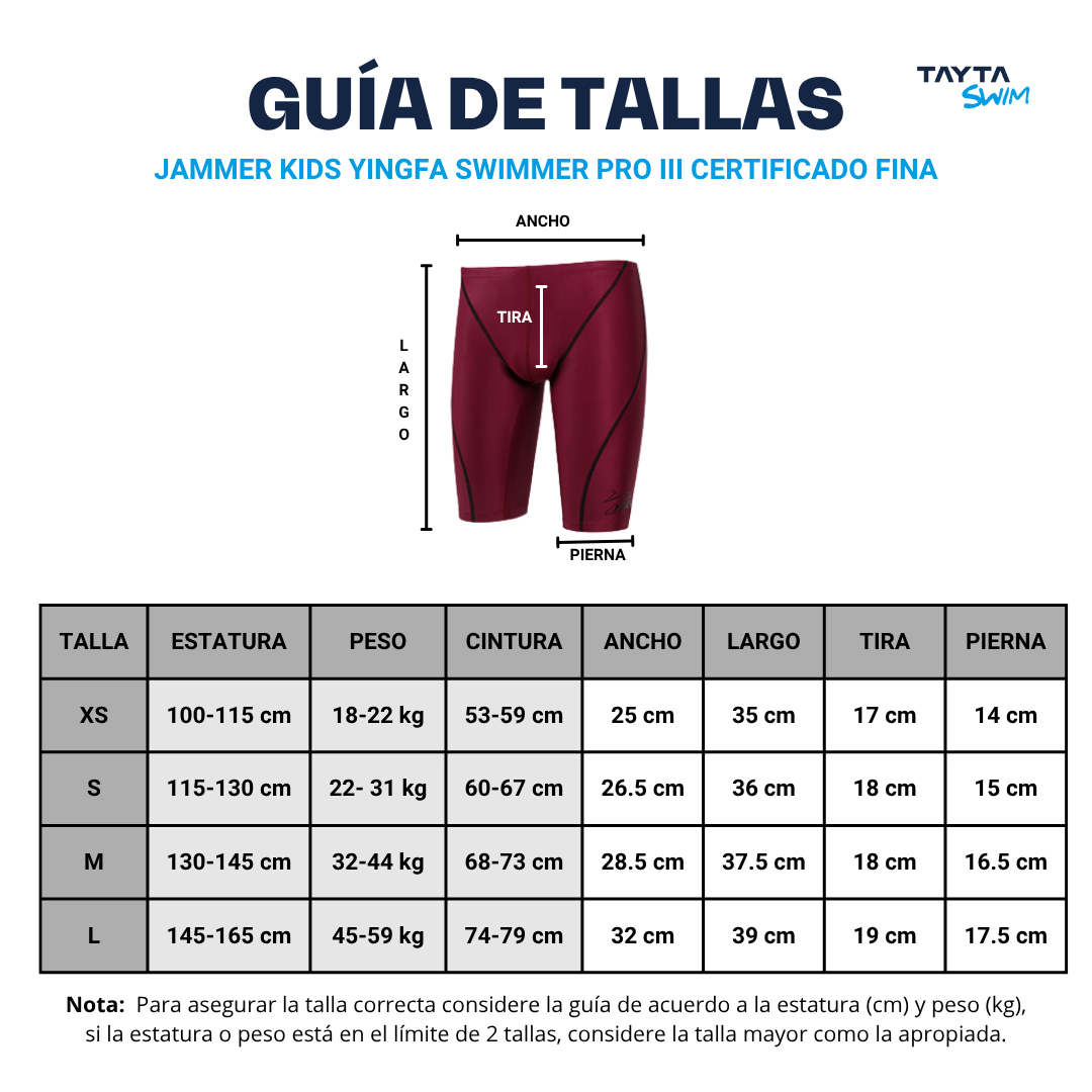 Jammer Kids Yingfa Swimmer Pro III Certificado Fina