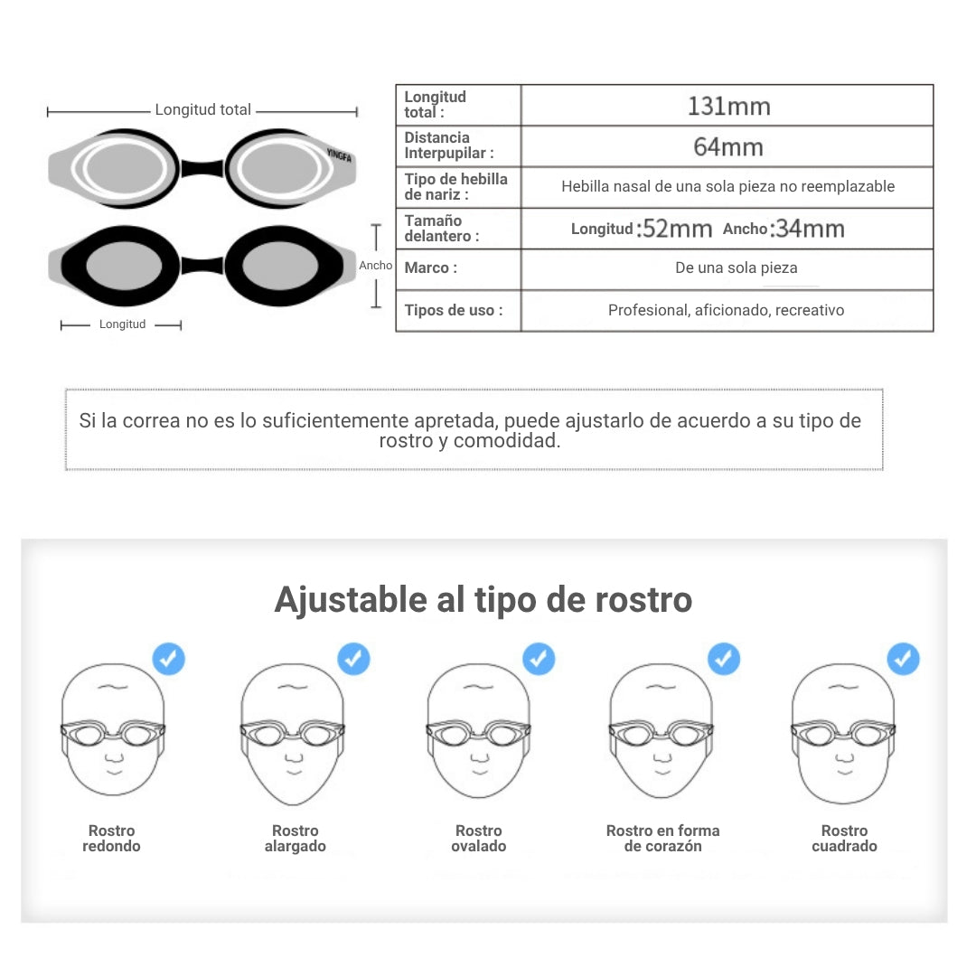Lentes Kids YINGFA Colorful Antiniebla Espejo Anti-UV