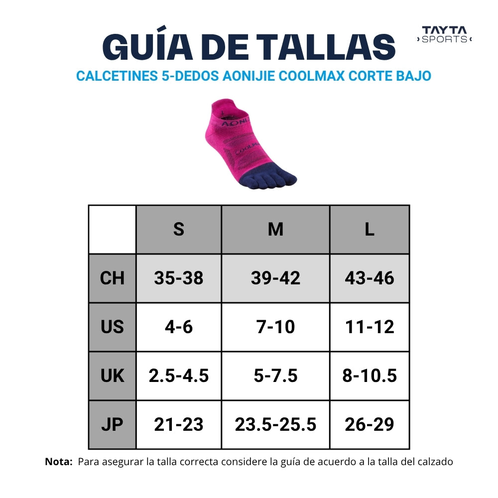 Calcetines 5-DEDOS AONIJIE Coolmax Corte Bajo