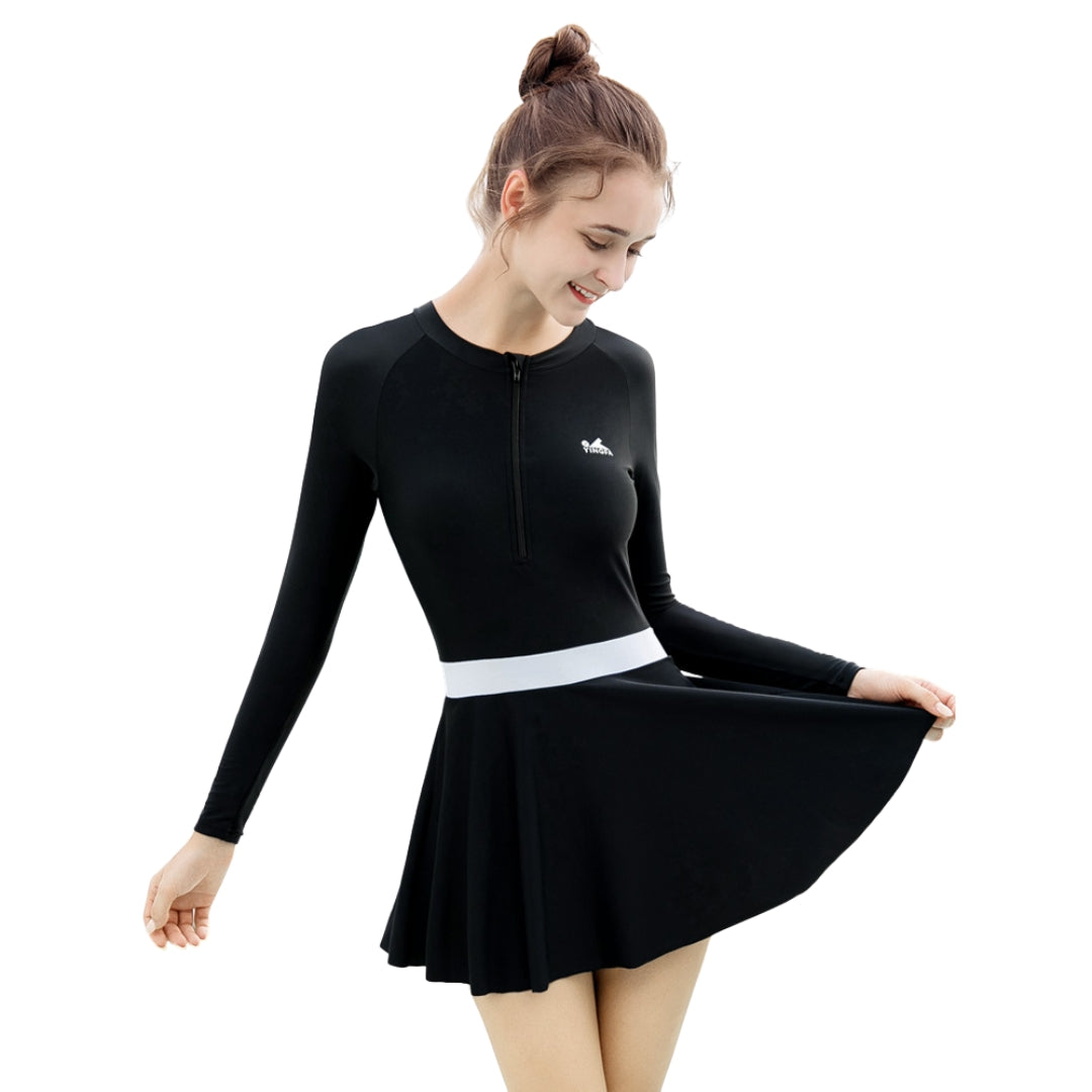 Traje Acuatico YINGFA Skirt Suit Manga Larga