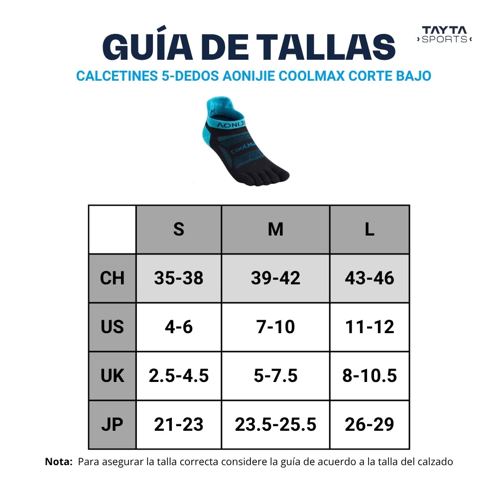 Calcetines 5-DEDOS AONIJIE Coolmax Corte Bajo