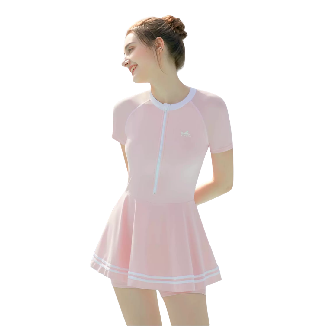 Traje de Baño YINGFA Skirt Suit Manga Corta Short