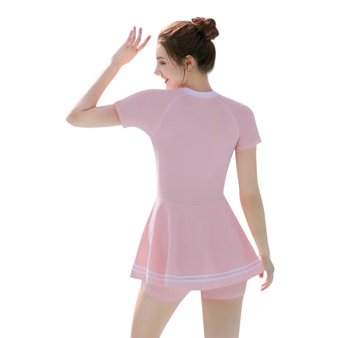 Traje de Baño YINGFA Skirt Suit Manga Corta Short