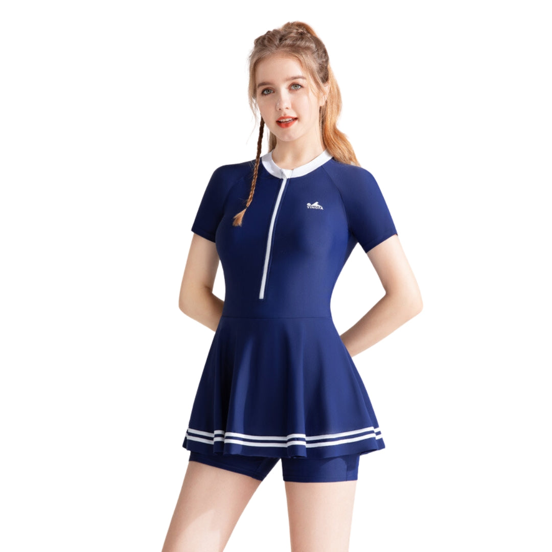 Traje Acuatico YINGFA Skirt Suit Manga Corta