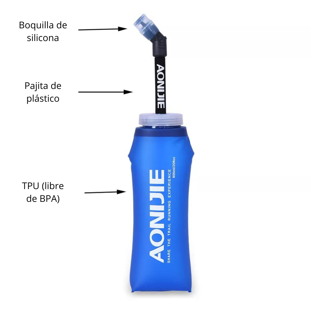 Botella Blanda AONIJIE Soft Flask con Straw 600ml
