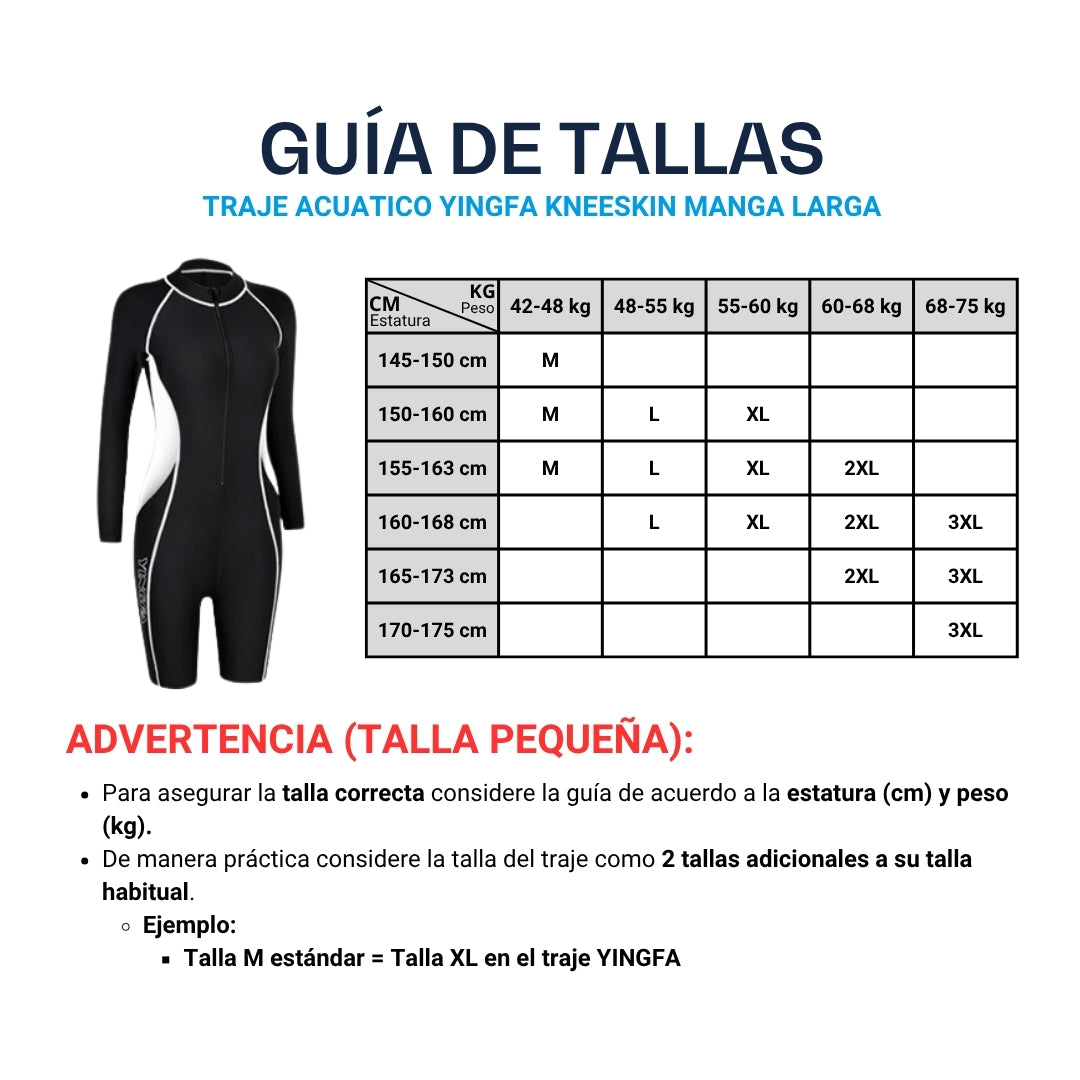 Traje Acuatico YINGFA Kneeskin Manga Larga