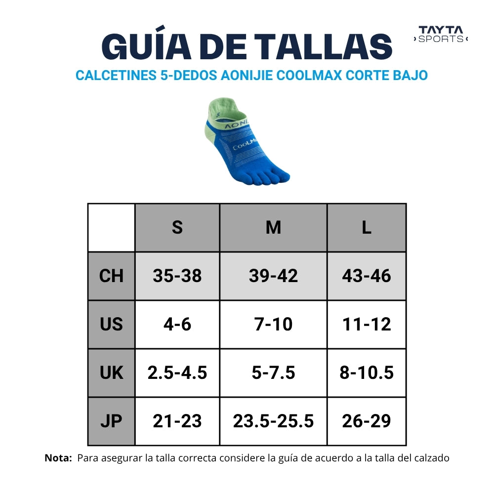 Calcetines 5-DEDOS AONIJIE Coolmax Corte Bajo