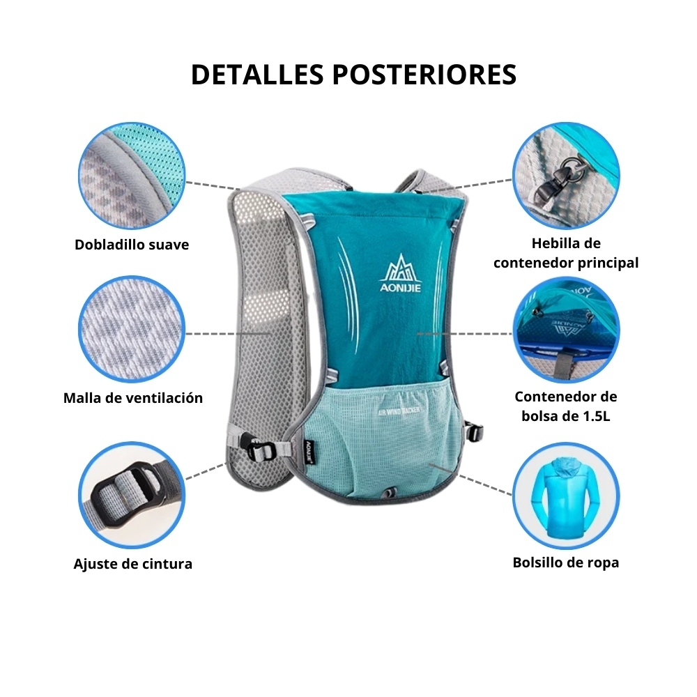 Chaleco Hidratación AONIJIE Upgraded 5L