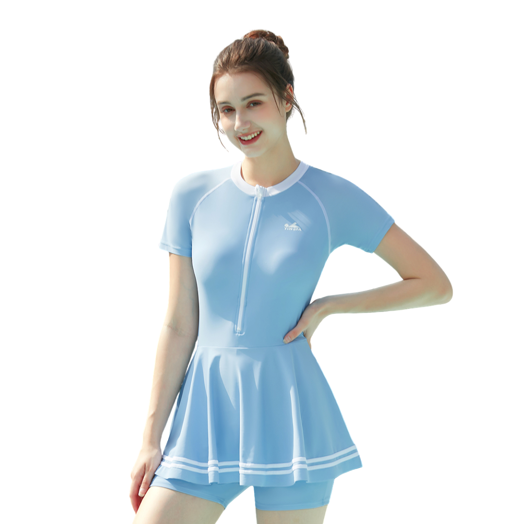 Traje De Baño YINGFA Skirt Suit Manga Corta Short