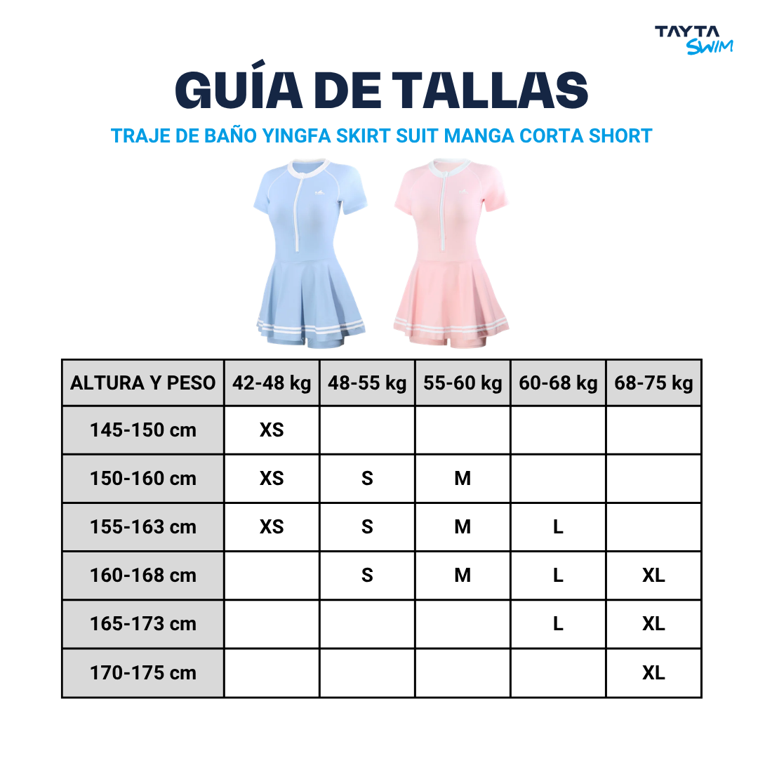 Traje de Baño YINGFA Skirt Suit Manga Corta Short