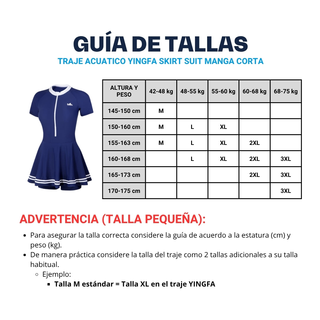 Traje Acuatico YINGFA Skirt Suit Manga Corta