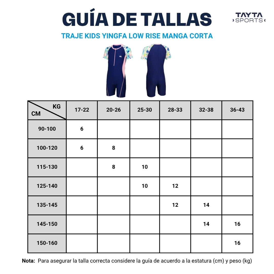 Traje Kids YINGFA Low Rise Manga Corta