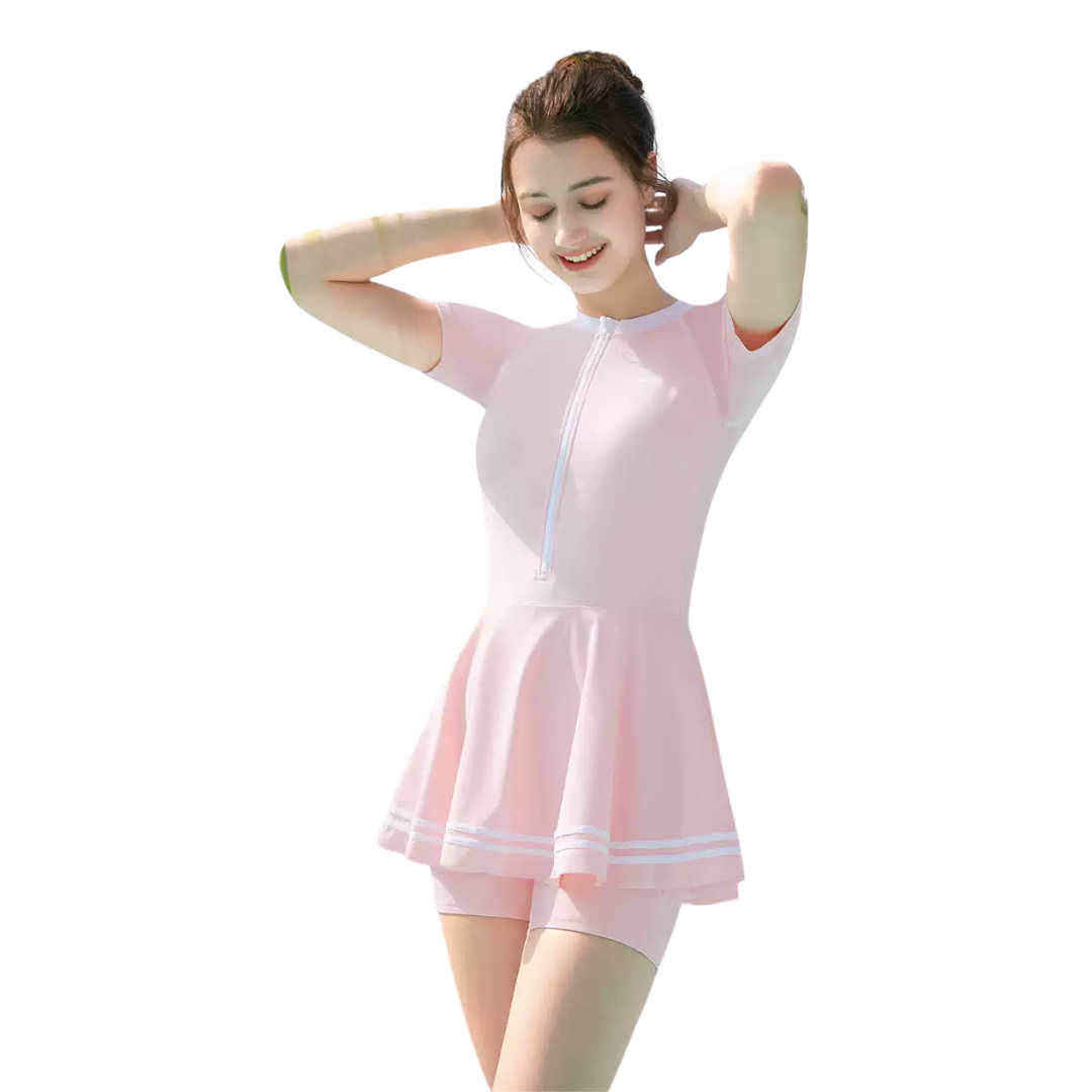 Traje de Baño YINGFA Skirt Suit Manga Corta Short