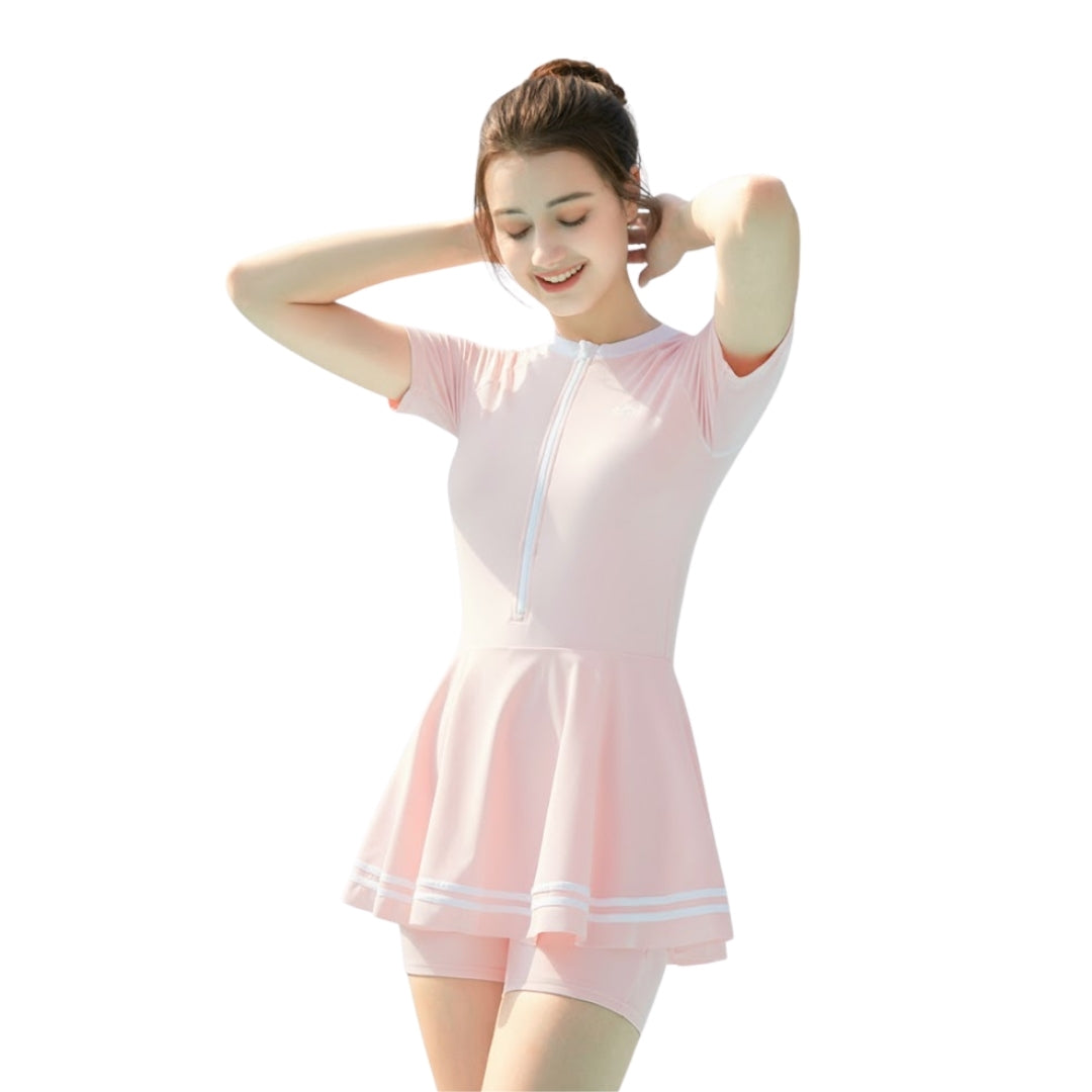 Traje De Baño YINGFA Skirt Suit Manga Corta Short
