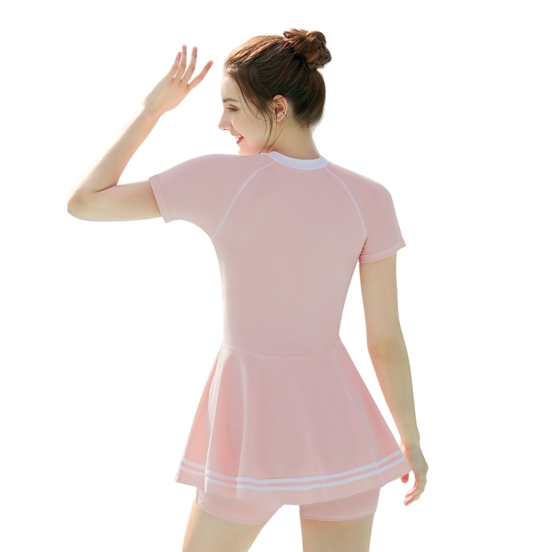 Traje De Baño YINGFA Skirt Suit Manga Corta Short