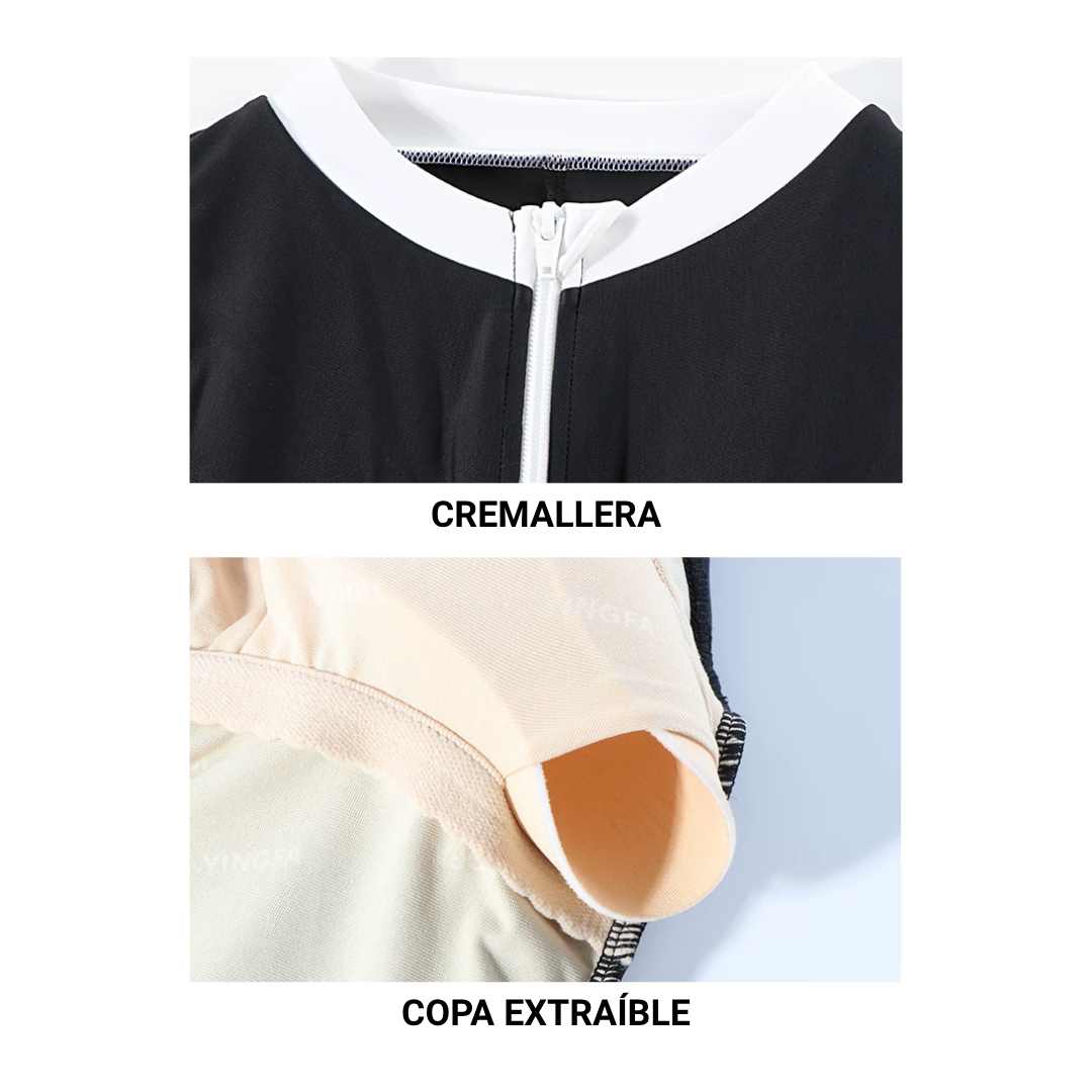 Traje de Baño YINGFA Enterizo Manga Cero