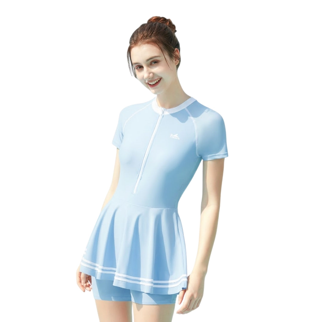Traje De Baño YINGFA Skirt Suit Manga Corta Short