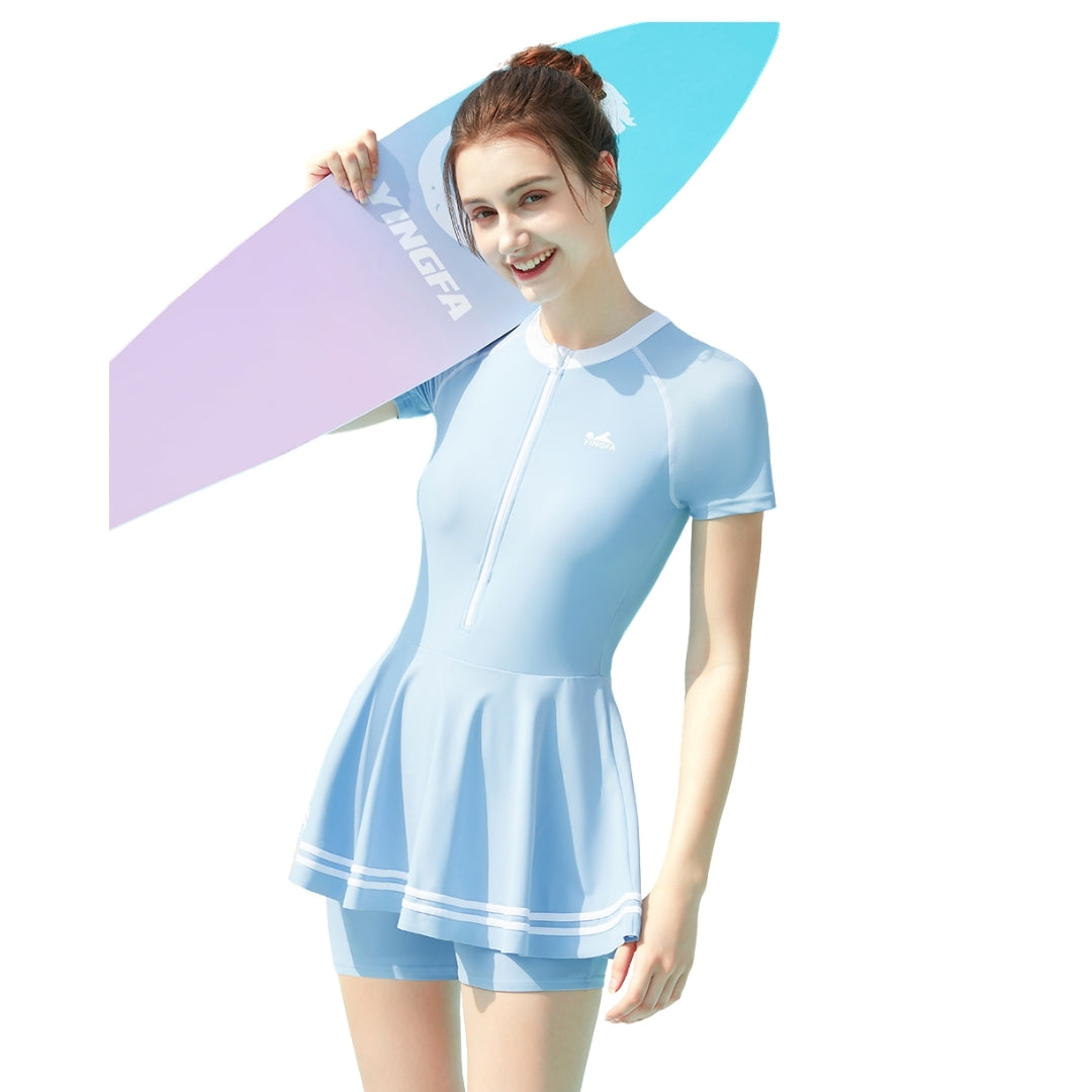 Traje De Baño YINGFA Skirt Suit Manga Corta Short
