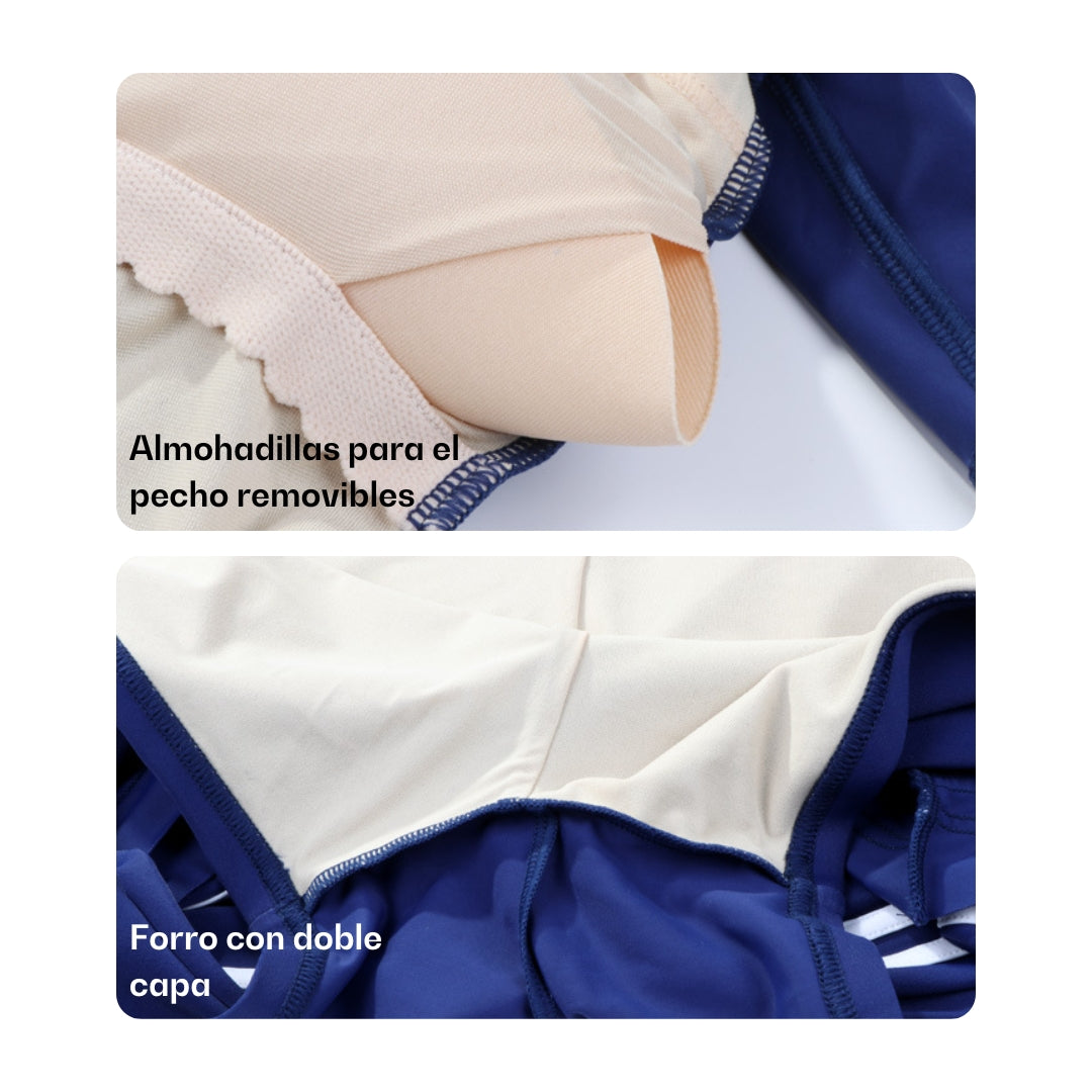 Traje Acuatico YINGFA Skirt Suit Manga Corta